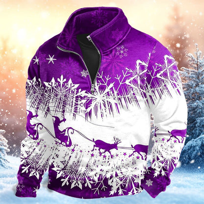 Christmas Scene Festive Zip Up Sweatshirt