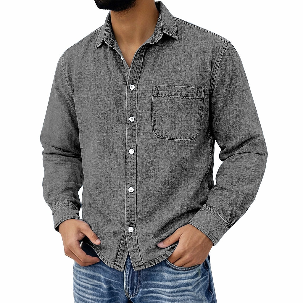 Men's 100% Cotton Acid Wash Shirt