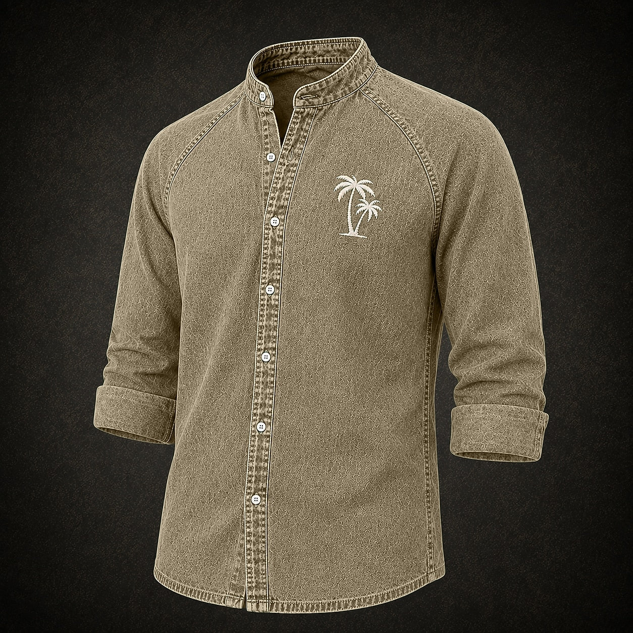 Broken-In Cotton Embroidered Denim Shirt