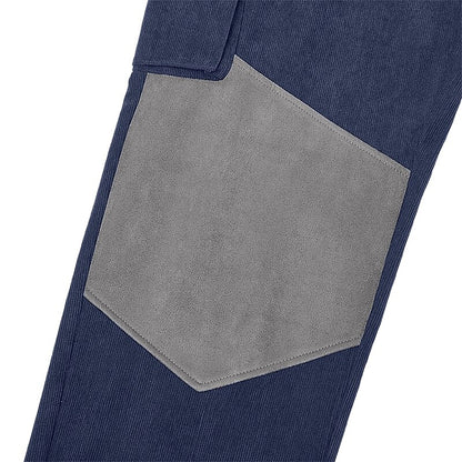 Colorblock Corduroy Patchwork Cargo  Pants