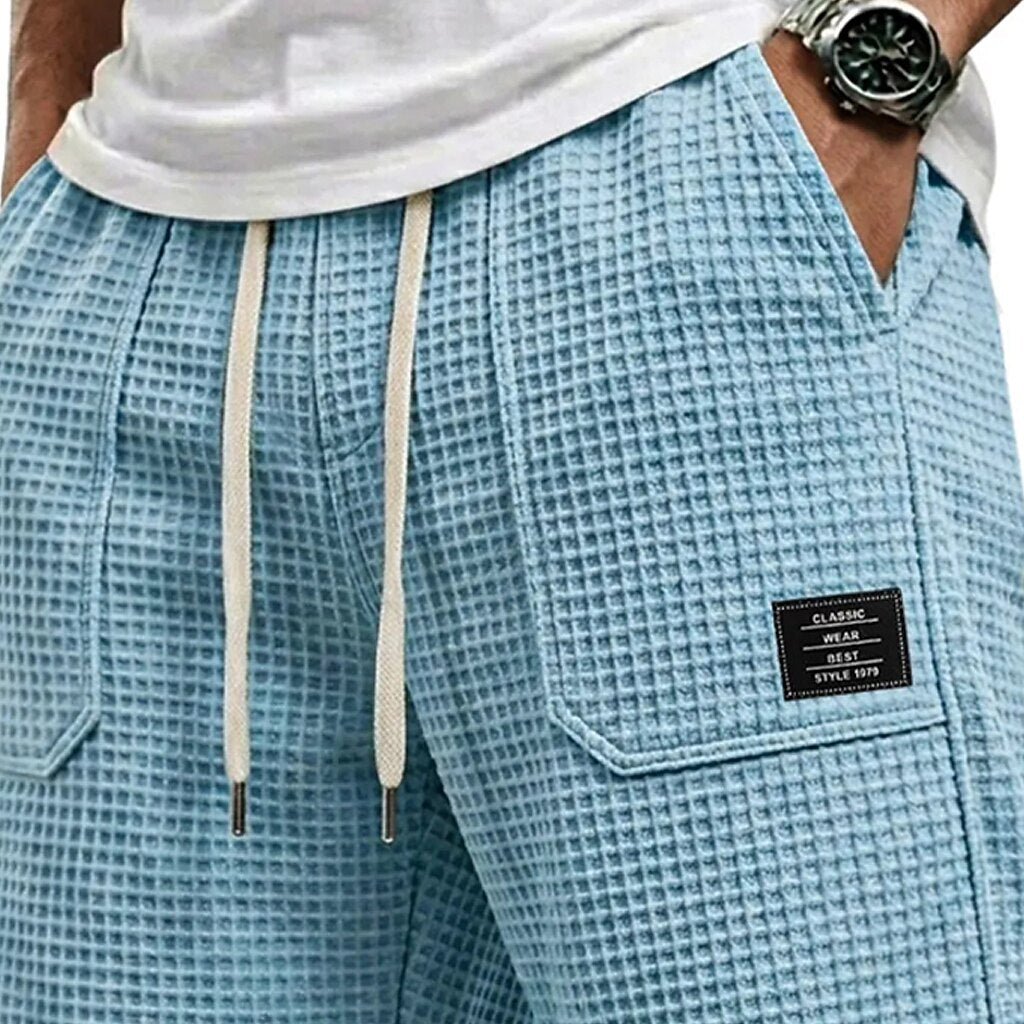 Men's Waffle Shorts With Pockets