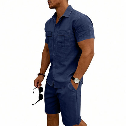 Men's Linen Shirt & Shorts Set