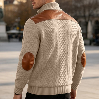 Patchwork Jacquard Textured Sweatshirt