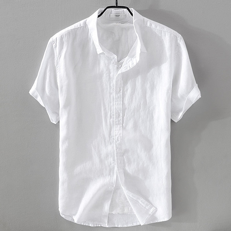 Men's Linen Summer Shirt - Casual Button-Up