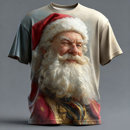 Artistic Santa Christmas Holiday Tee