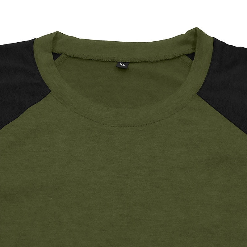 Casual Colorblock Long Sleeve T-shirts