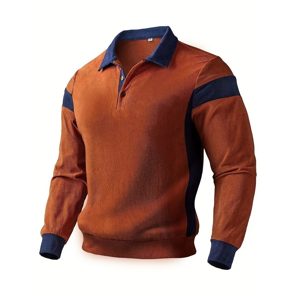 Colorblock Corduroy Polo Shirt