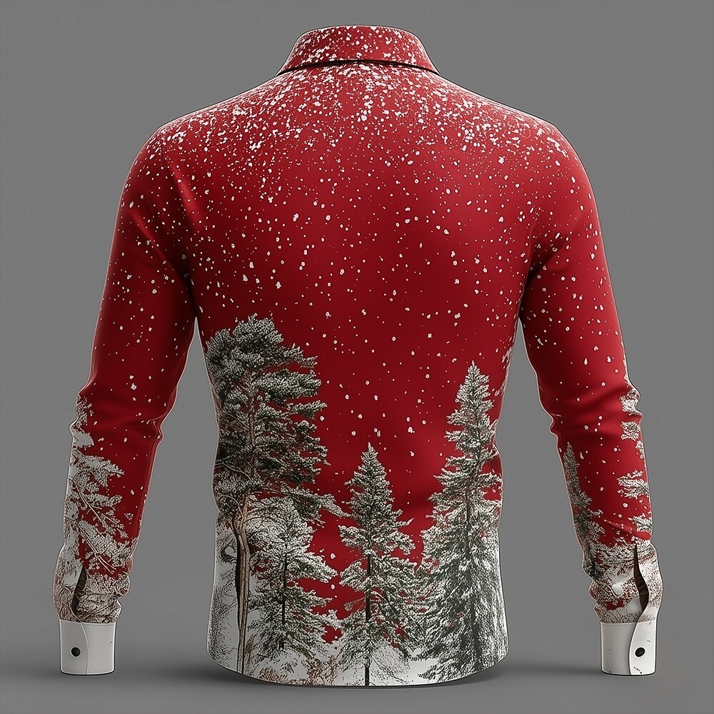 Men's Christmas Faux Collar Tuxedo Shirt