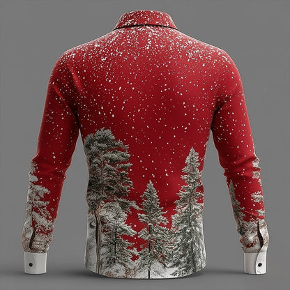 Men's Christmas Faux Collar Tuxedo Shirt