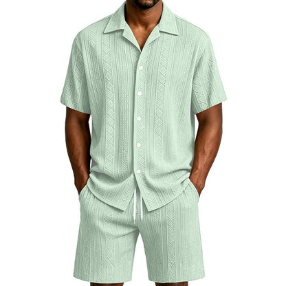 Men's Jacquard Shirt & Shorts Set