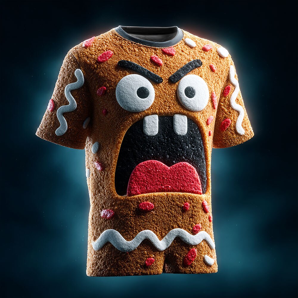 Christmas Gingerbread Festive Graphic T Shirt