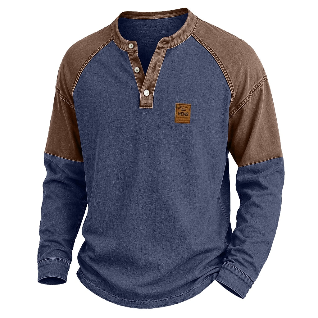 Colorblock Broken-in Cotton Henley
