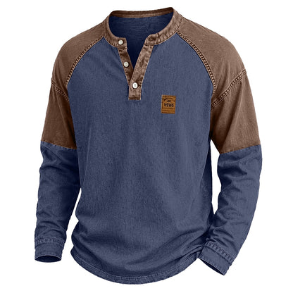 Colorblock Broken-in Cotton Henley