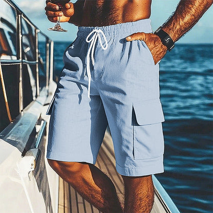 Lightweight Linen Shorts-Knee Length Shorts for Outdoor Activities