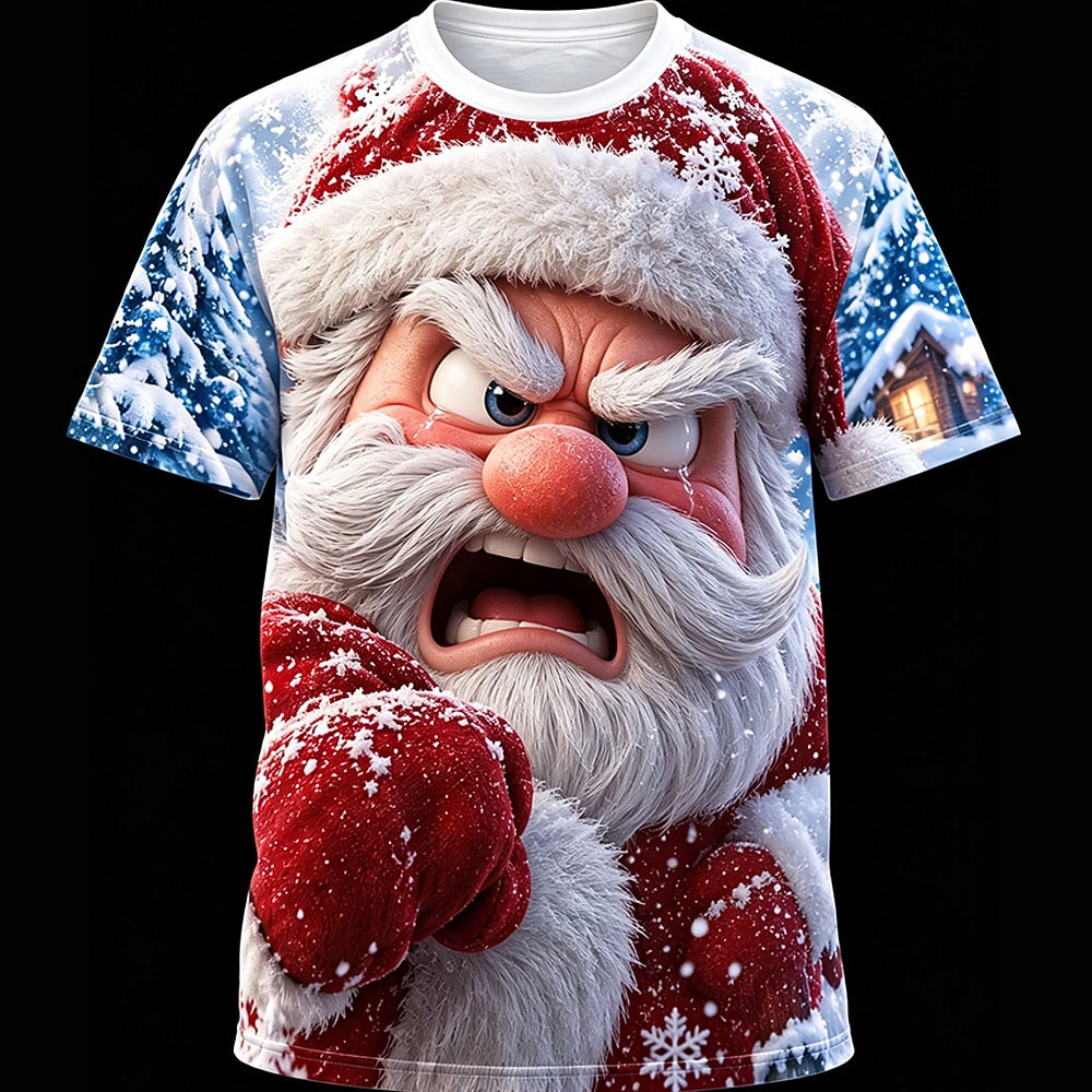 Men's Santa Christmas Casual Street Tee