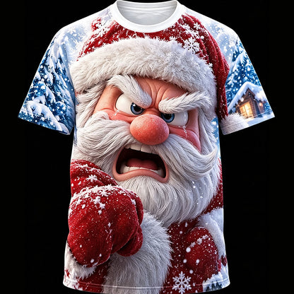 Men's Santa Christmas Casual Street Tee