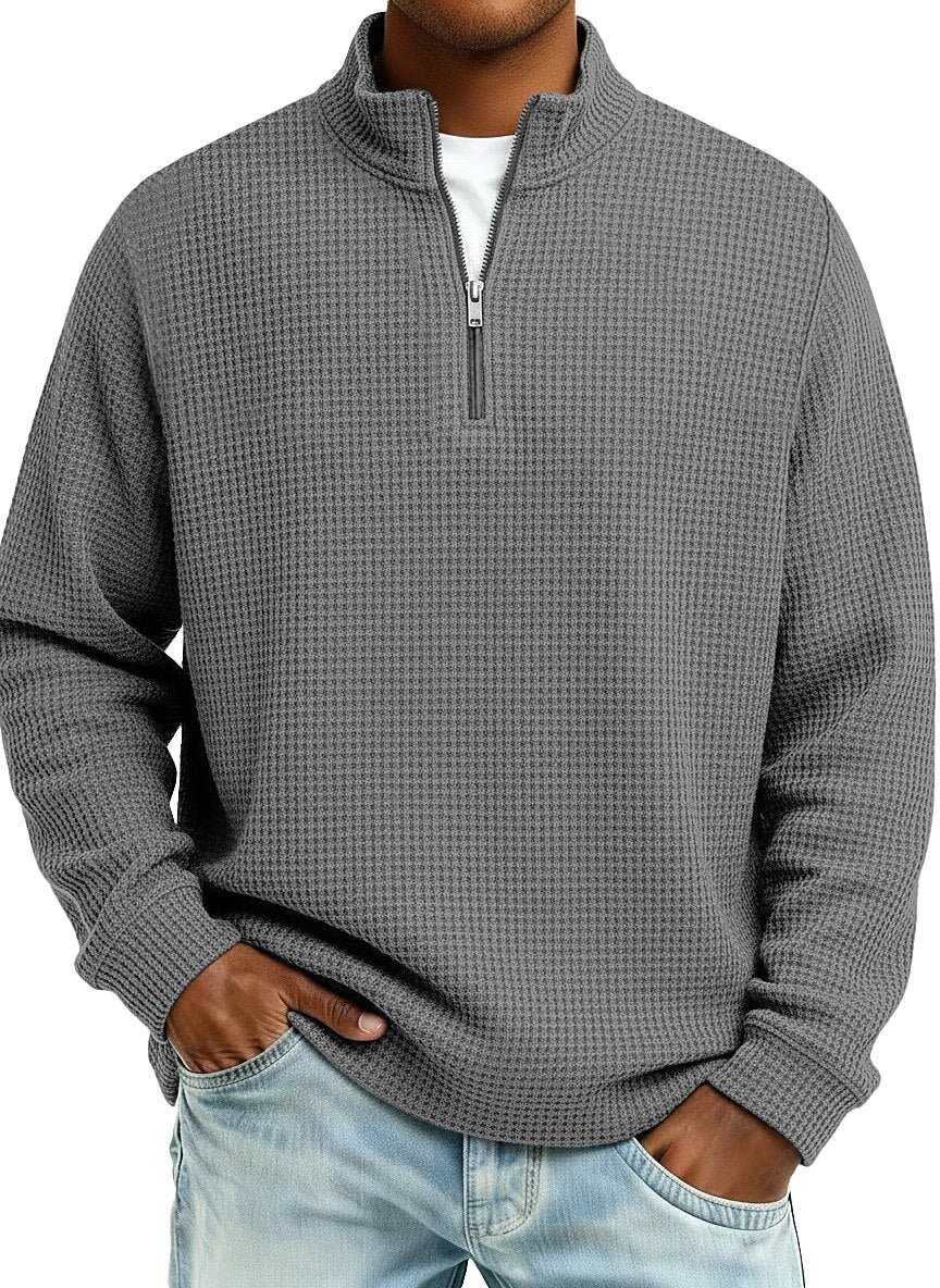 Classic Quarter Zip Waffle Polo