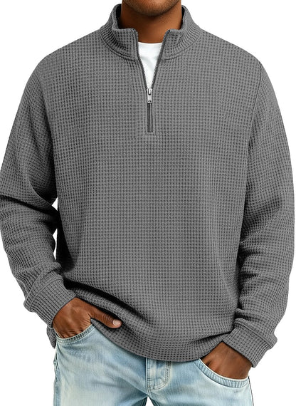 Classic Quarter Zip Waffle Polo