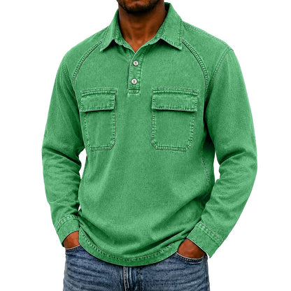 Vintage Washed Cotton Pocketed Polo