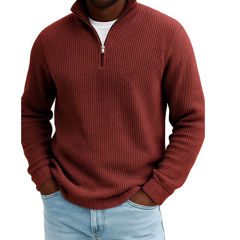 Waffle Zipped Polo Shirts