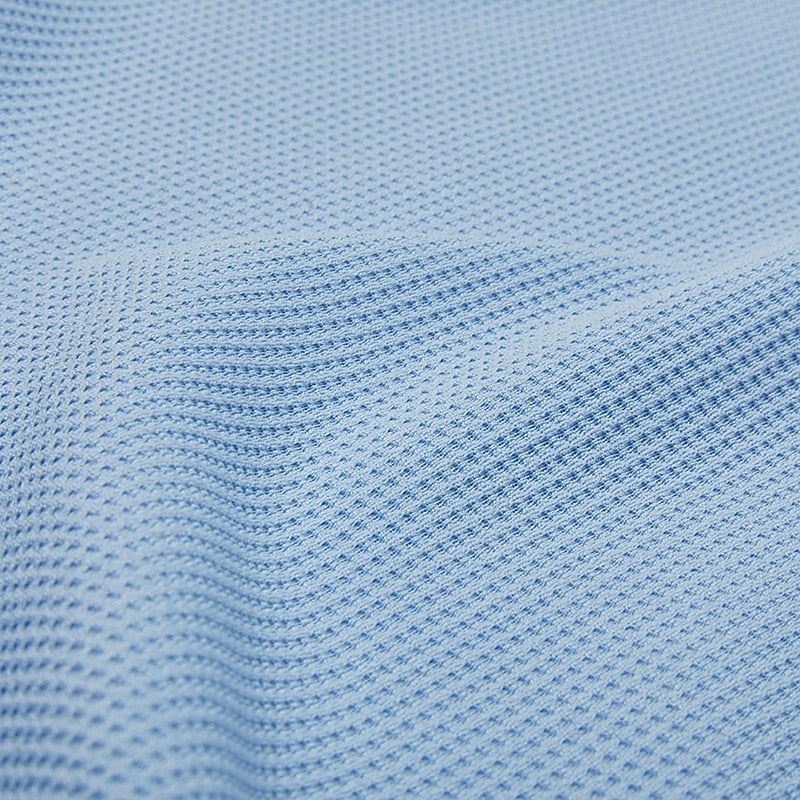 Textured Colorblock Banded Collar Waffle Polo