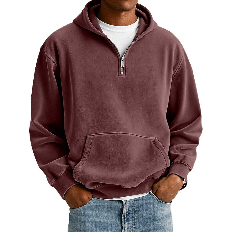 Comfort Quarter Zip Cotton Hoodie