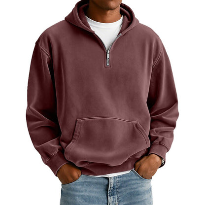 Comfort Quarter Zip Cotton Hoodie