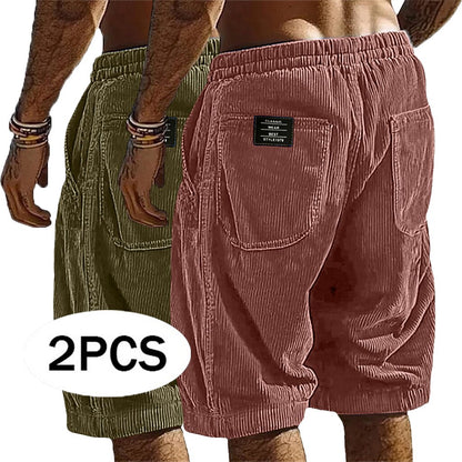 2-Pack Corduroy Cargo Shorts With Pockets