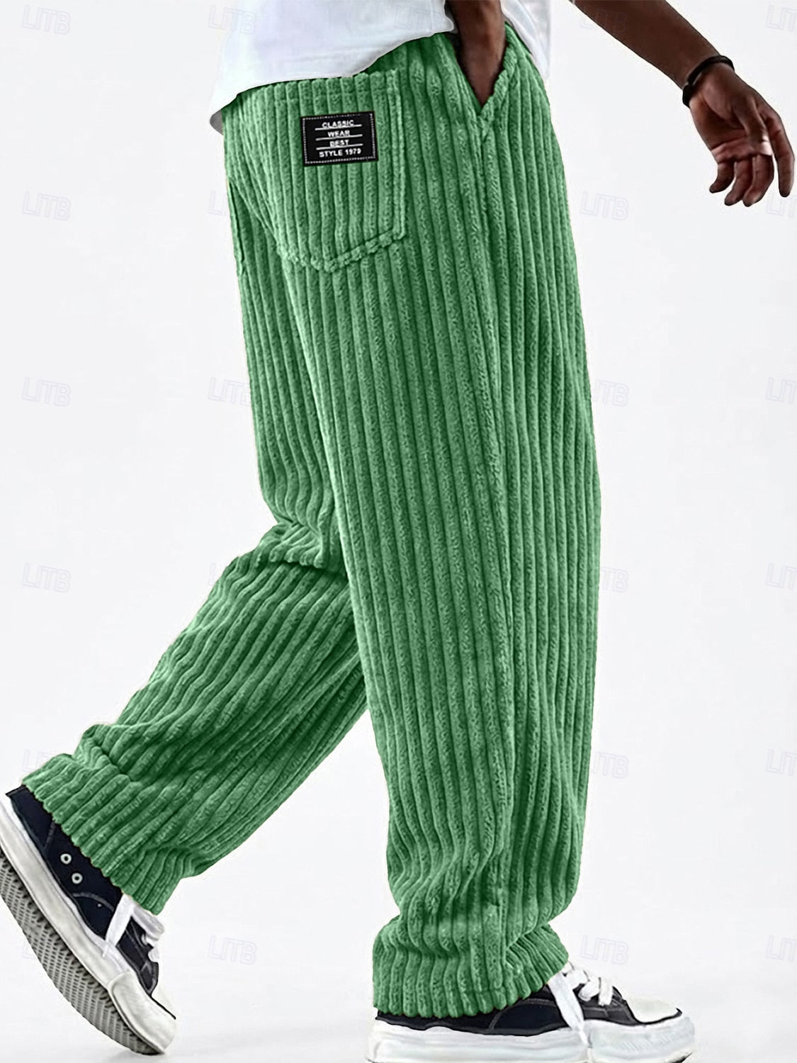 Men's Elastic Waist Casual Corduroy Pants
