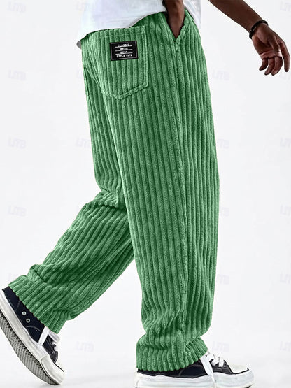 Men's Elastic Waist Casual Corduroy Pants