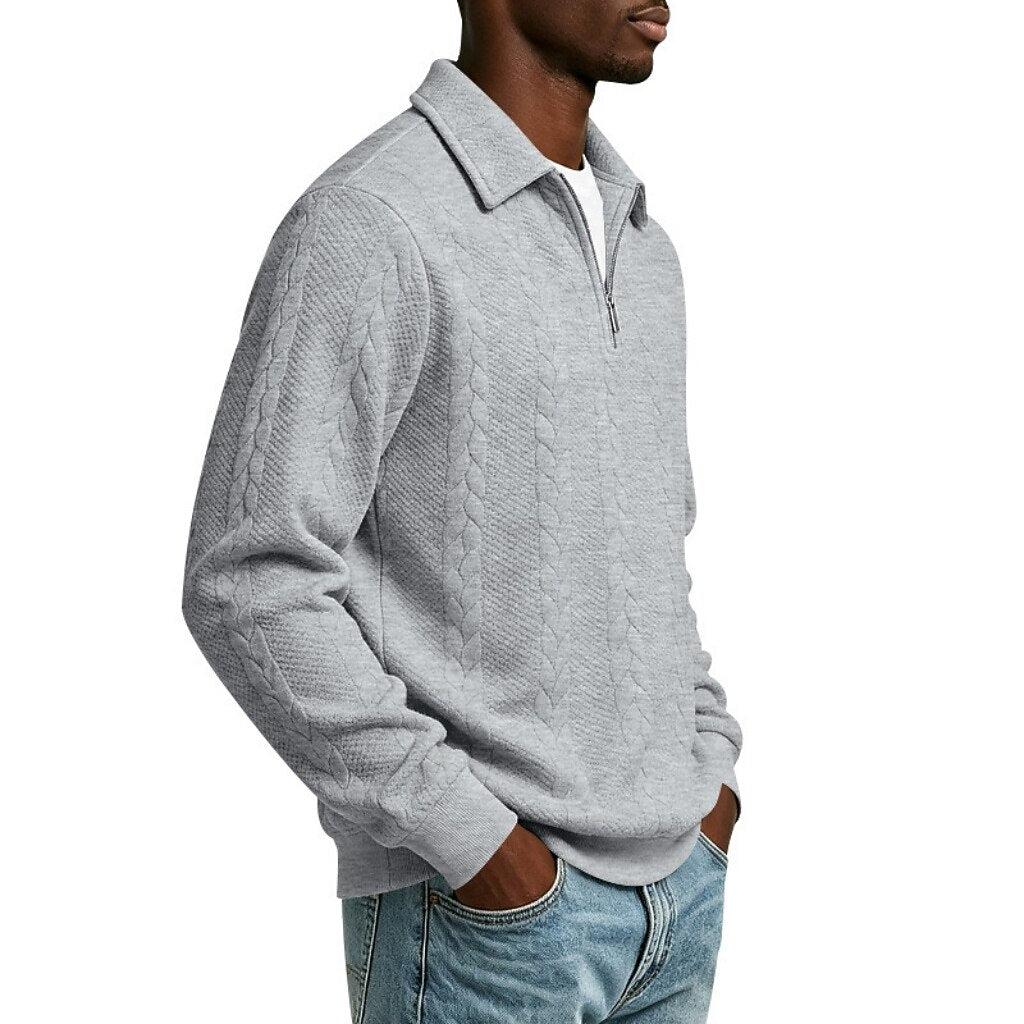 Comfort Jacquard Quarter Zip Polo