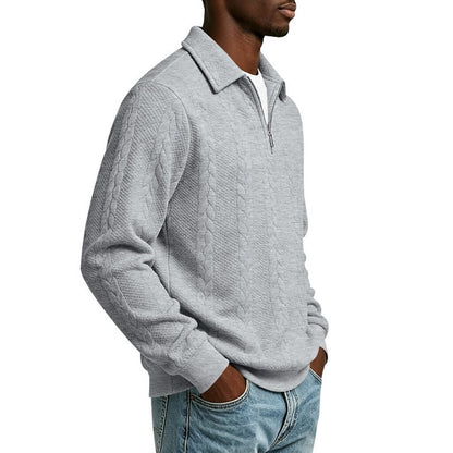 Comfort Jacquard Quarter Zip Polo