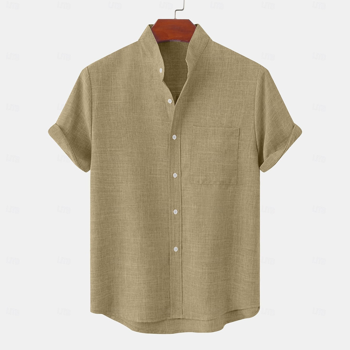 Cotton Linen Shirt-Button Up with Pocket