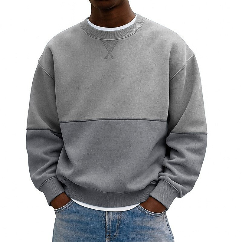 Colorblock Cotton Patchwork Sweatshirt