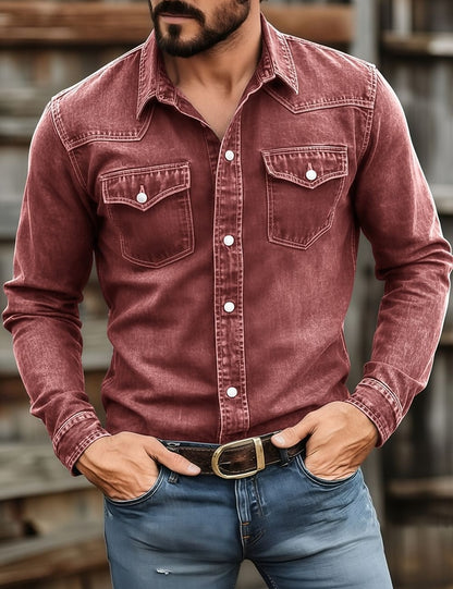 Washed Cotton Button Work Shirt