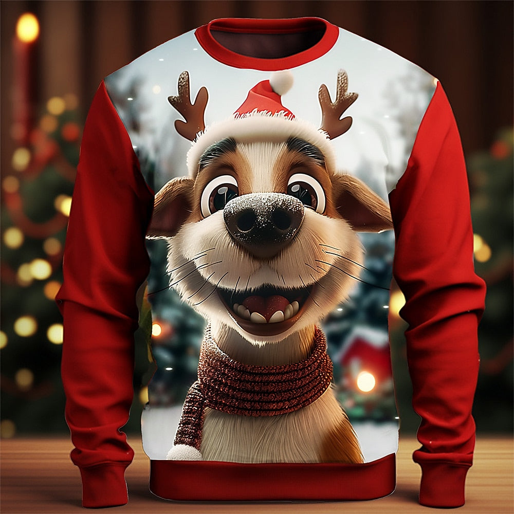 Christmas Cartoon Festive Party Crewneck Sweatshirt