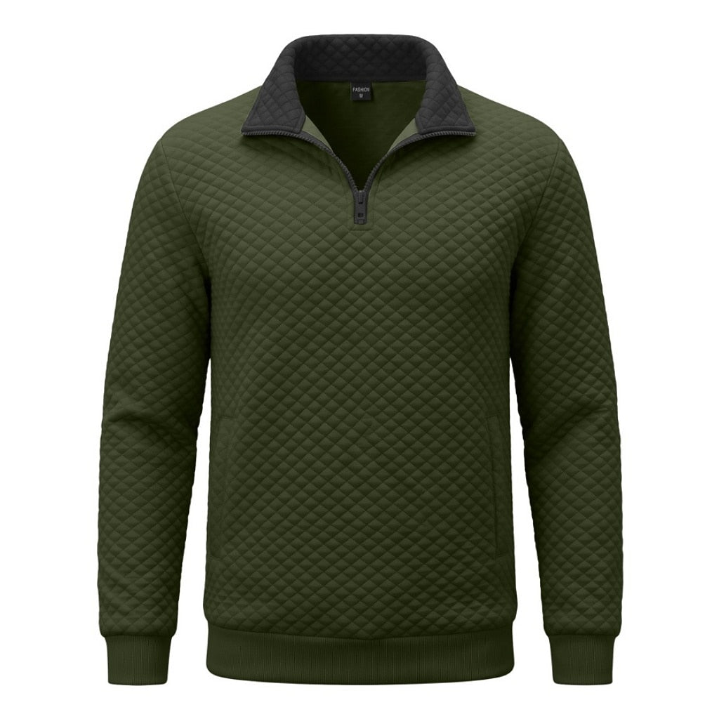 Colorblock Waffle Quarter-Zip Sweatshirt
