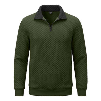 Colorblock Waffle Quarter-Zip Sweatshirt