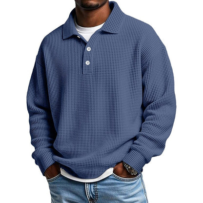Textured Waffle Polo Shirts