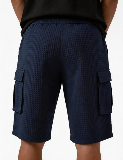 Lightweight Waffle Cargo Shorts With Pocket