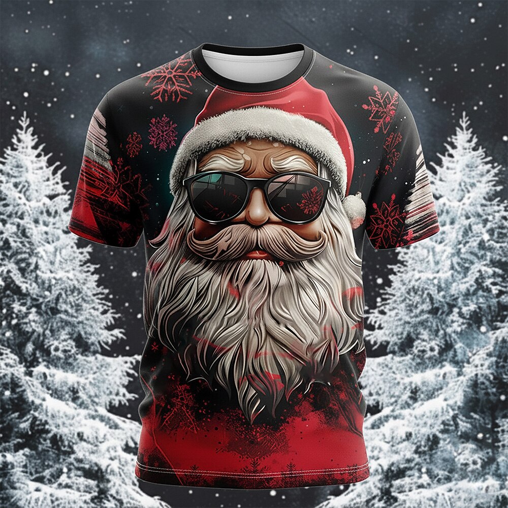 Colorful Santa Christmas Party Tee