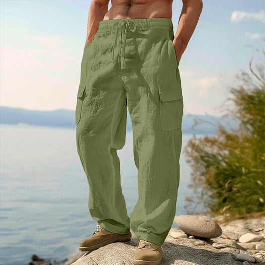 Men's Cotton Linen Pants - Baggy Casual Pants for Daily Comfort