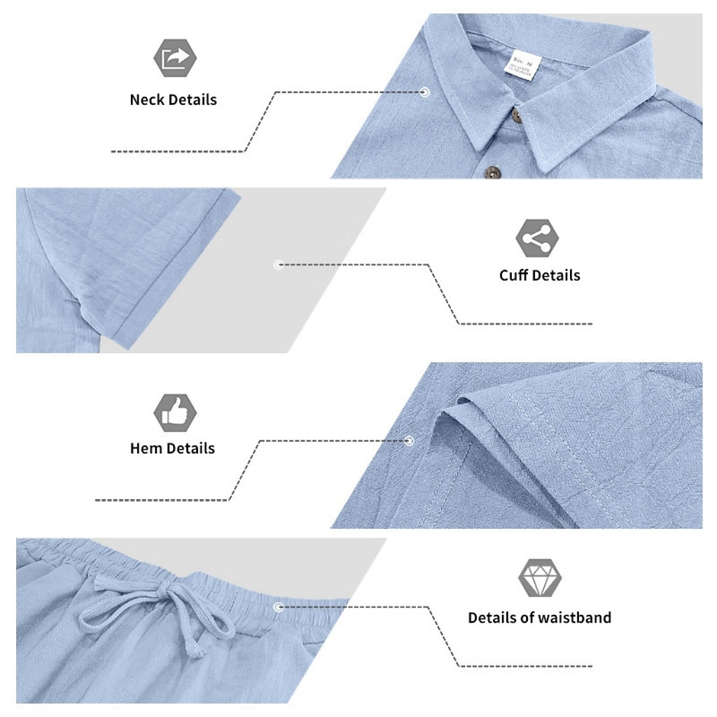 Cotton Linen Set-Shirt and Pants