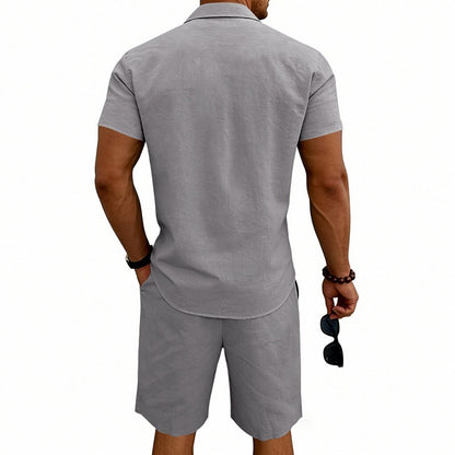 Men's Linen Shirt & Shorts Set