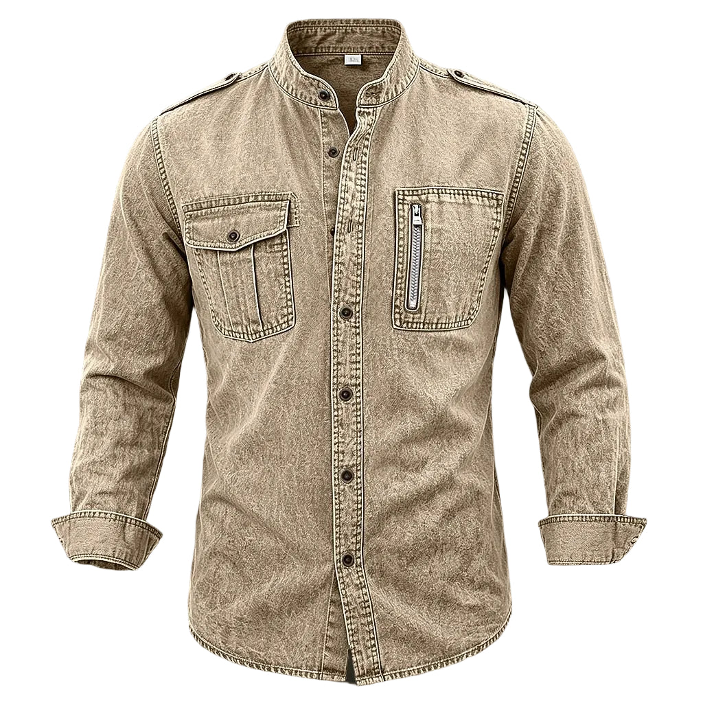 Classic Washed Cotton Demin Work Shirt