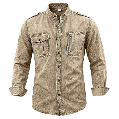 Classic Washed Cotton Demin Work Shirt