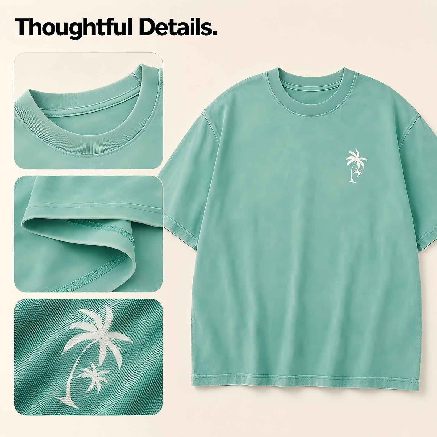 Palm Tree Washed Cotton Graphic Tee