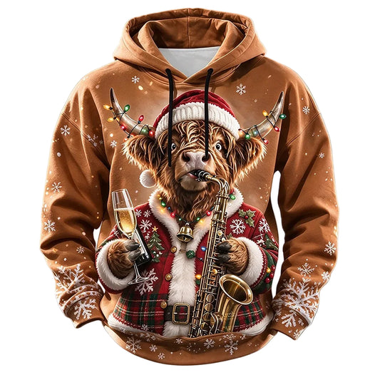 Men's Christmas Graphic Casual Hoodie
