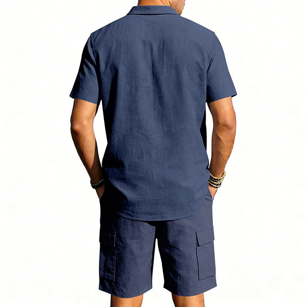 Cotton Linen Shirt & Shorts Set