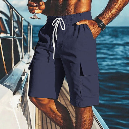 Lightweight Linen Shorts-Knee Length Shorts for Outdoor Activities